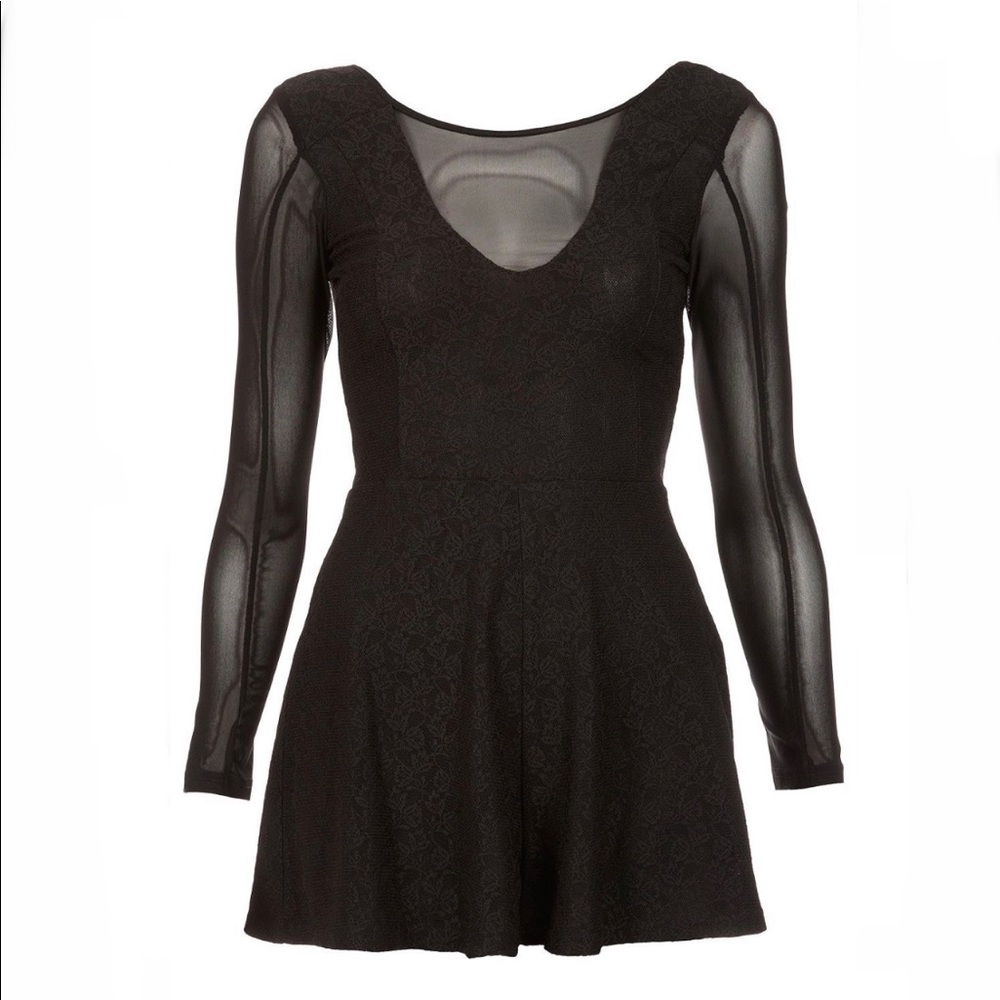 Topshop Black Lace Mesh Romper/Jumpsuit